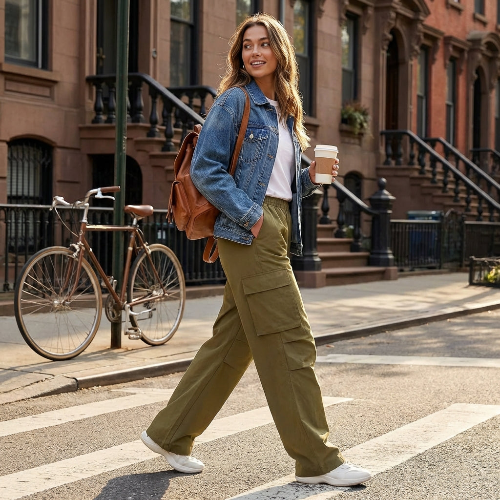 Harper | Women’s Cargo Trouser With Side Cargo Pockets And Elastic Waist | Street