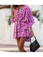 Harper | Women’s Floral Dress With V-Neckline And Tie Waist