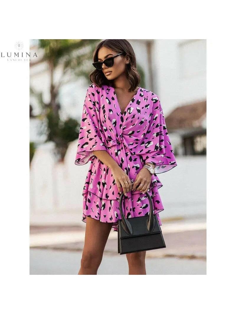 Harper | Women’s Floral Dress With V-Neckline And Tie Waist