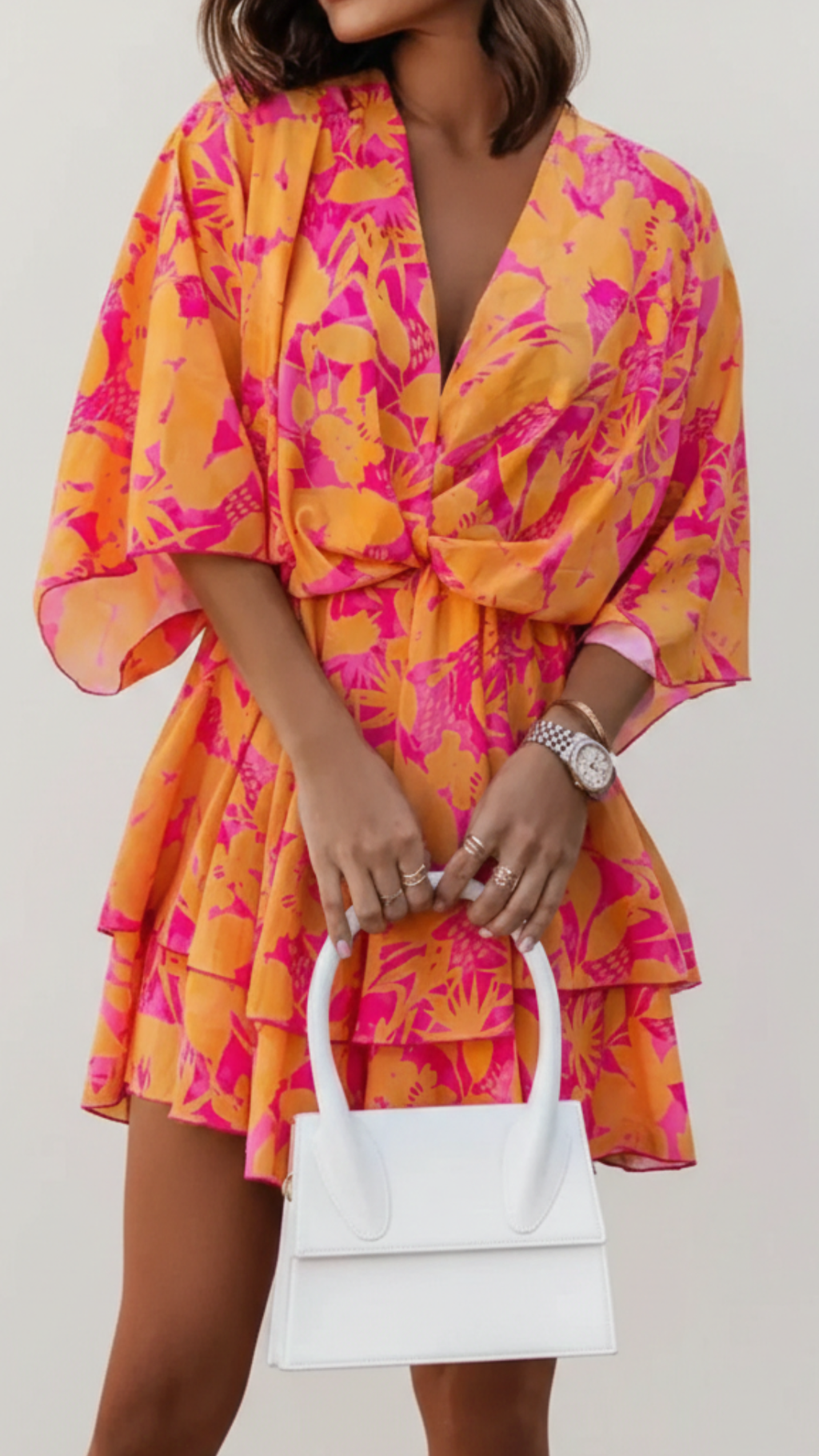 Harper | Women’s Floral Dress With V-Neckline And Tie Waist