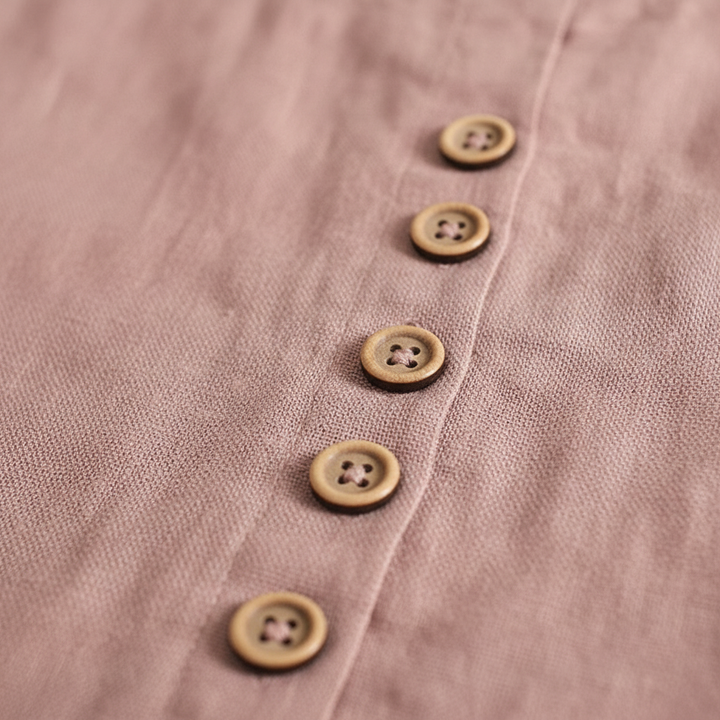 Harper | Women's Linen Blouse With Button Detail And Short Sleeves | Casual