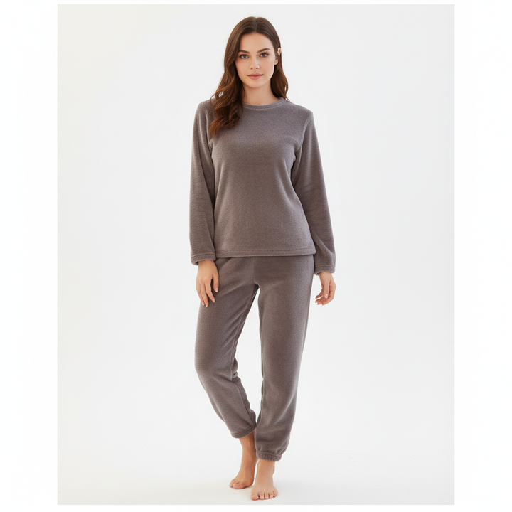Harper | Women's Outfit Set With Long Sleeve Top And Elastic Waist Pants | Casual