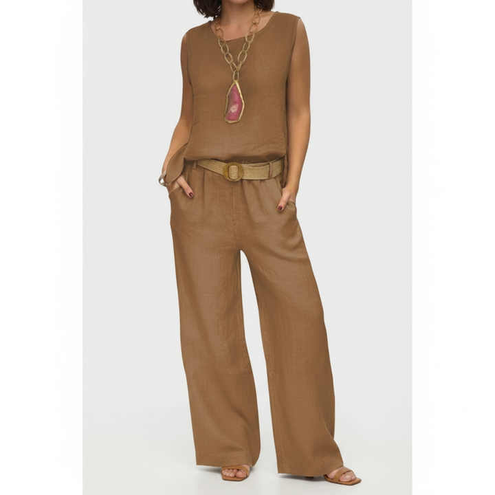 Harper | Women's Two Piece Set With Sleeveless Top And Wide Leg Pants | Casual