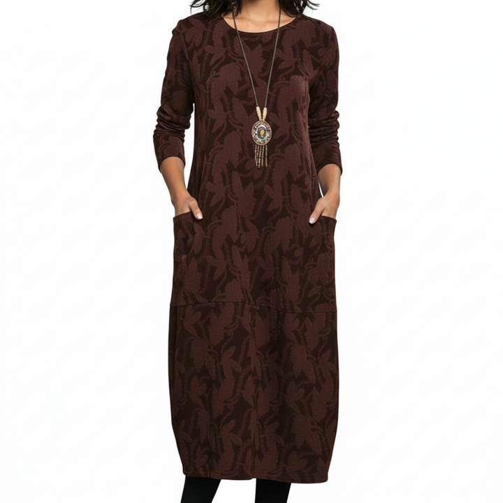 Harper | Women's Wedding Guest Dress With Long Sleeves And Side Pockets | Casual