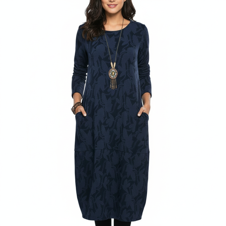 Harper | Women's Wedding Guest Dress With Long Sleeves And Side Pockets | Casual