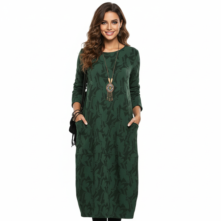 Harper | Women's Wedding Guest Dress With Long Sleeves And Side Pockets | Casual