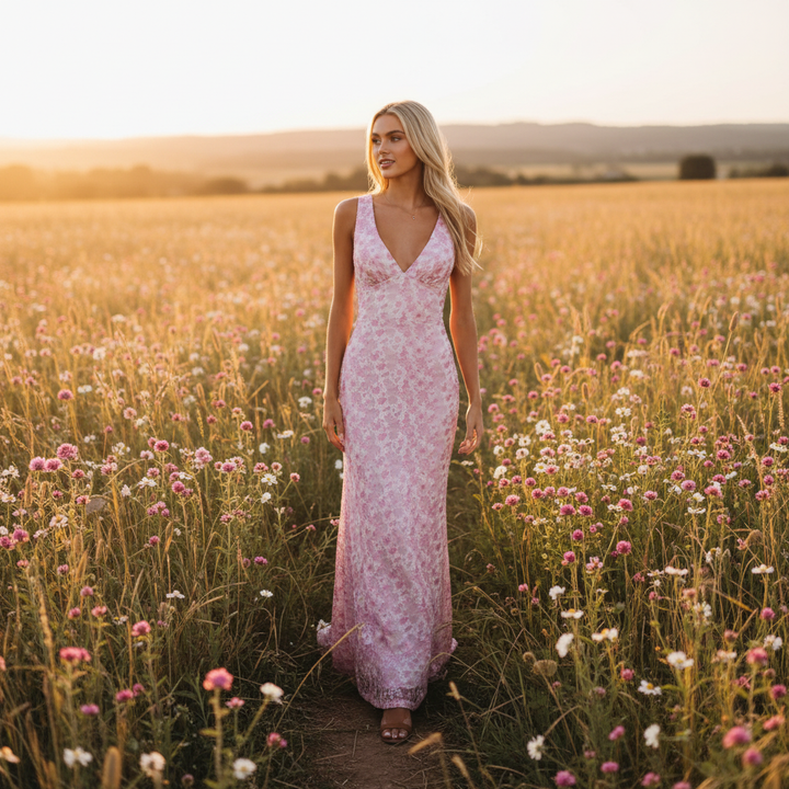 Harper | Women's Wedding Guest Dress With V-Neck And Floral Print | Elegant