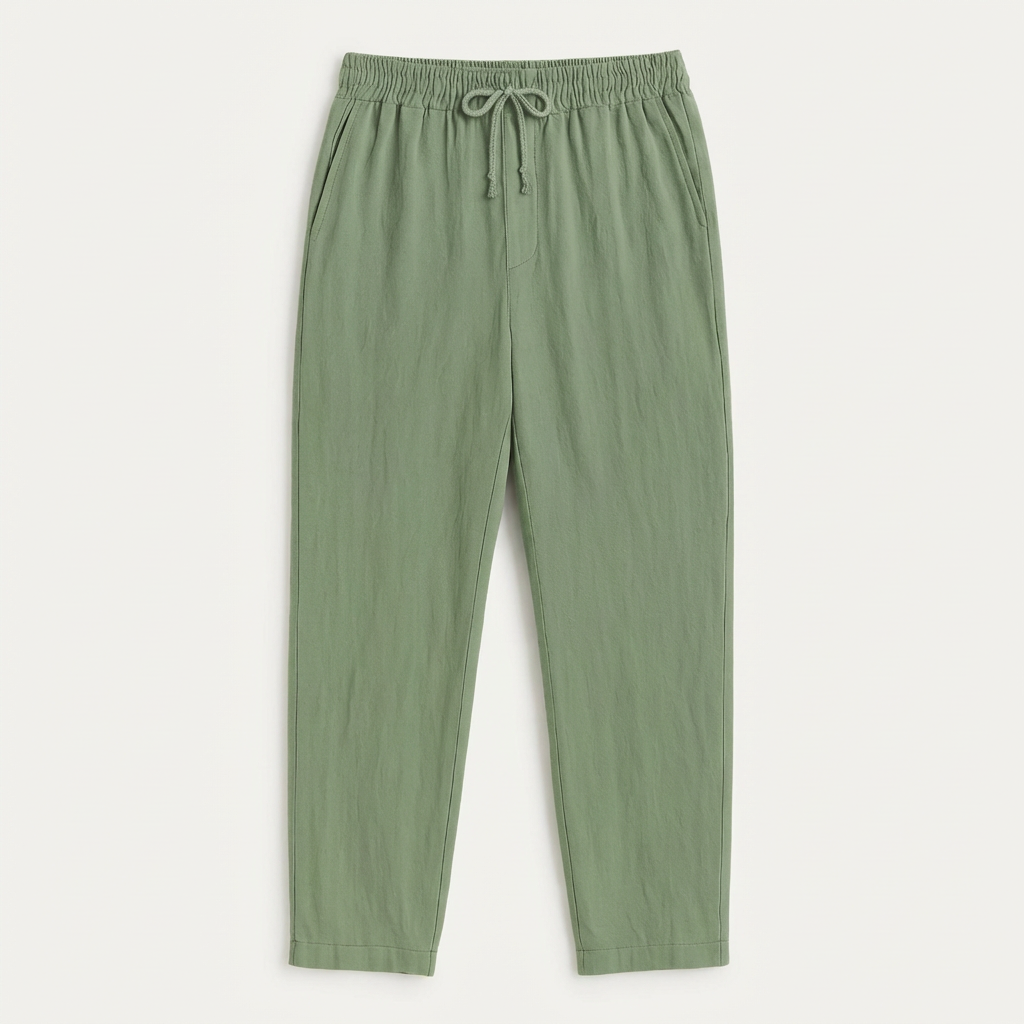 Harry | Men’s Linen Trouser With Elastic Waistband And Drawstring | Casual