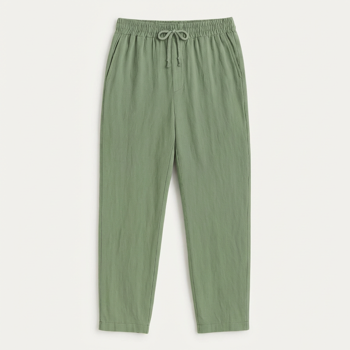 Harry | Men’s Linen Trouser With Elastic Waistband And Drawstring | Casual