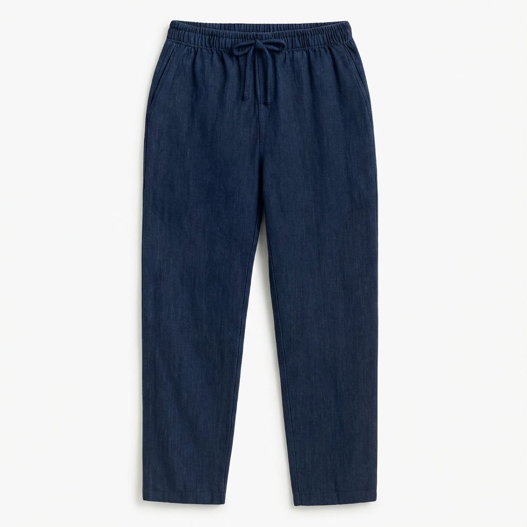 Harry | Men’s Linen Trouser With Elastic Waistband And Drawstring | Casual