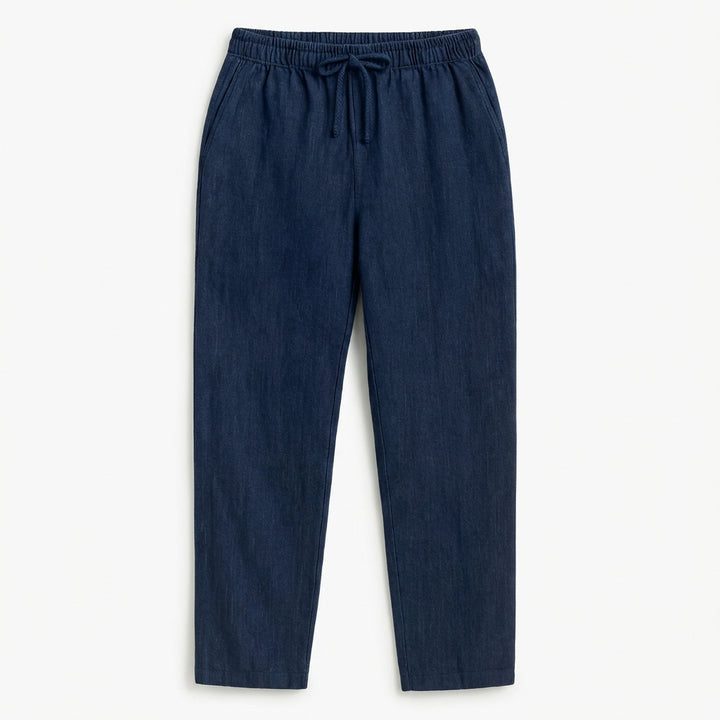 Harry | Men’s Linen Trouser With Elastic Waistband And Drawstring | Casual