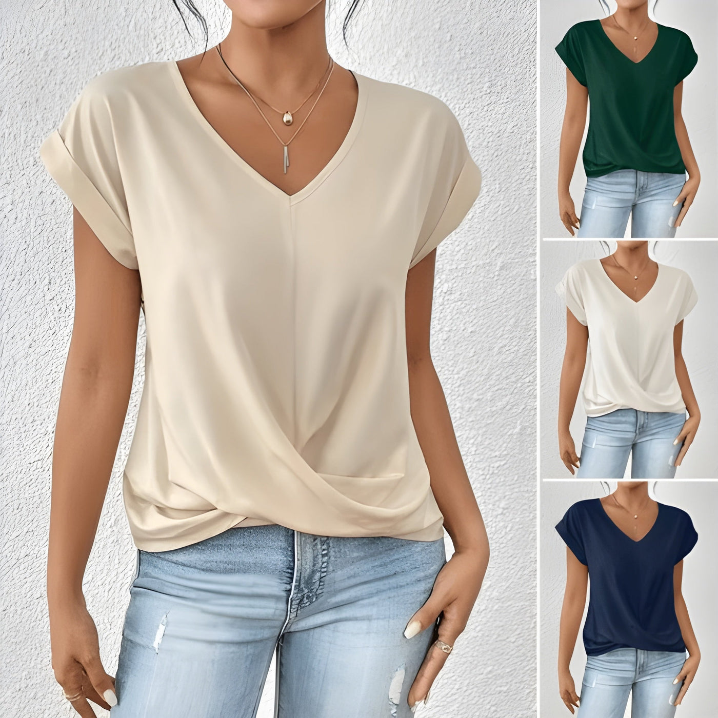 Maia | Twist Front V-Neck Top