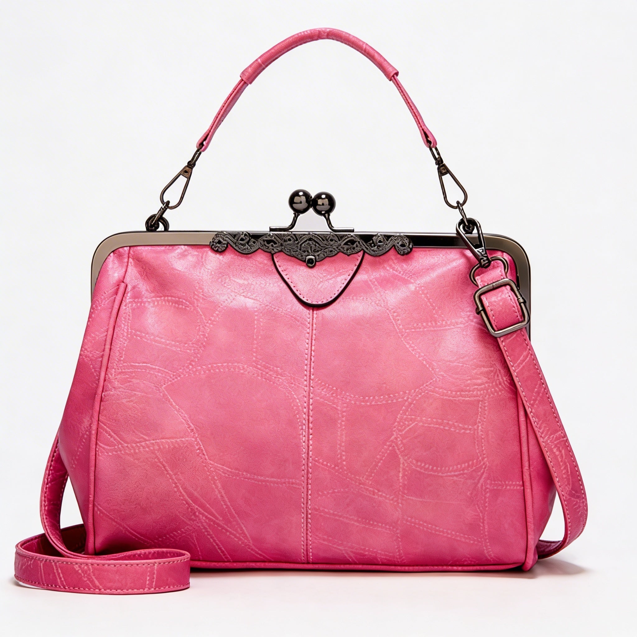 Isla | Women’s Crossbody Bag With Clasp Closure And Contrast Stitching | Vintage