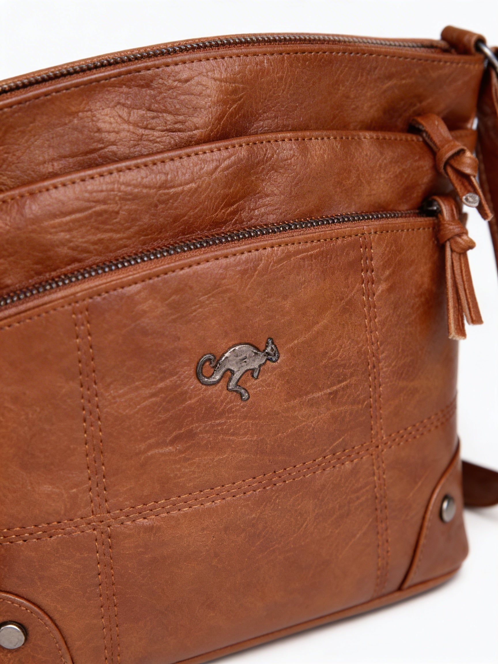 Isla | Women’s Crossbody Bag With Front Zip Pocket And Contrast Stitching | Casual