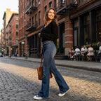 Isla | Women’s High Waist Jeans With Flared Leg Silhouette And Slim Fit | Retro