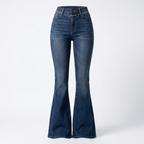 Isla | Women’s High Waist Jeans With Flared Leg Silhouette And Slim Fit | Retro