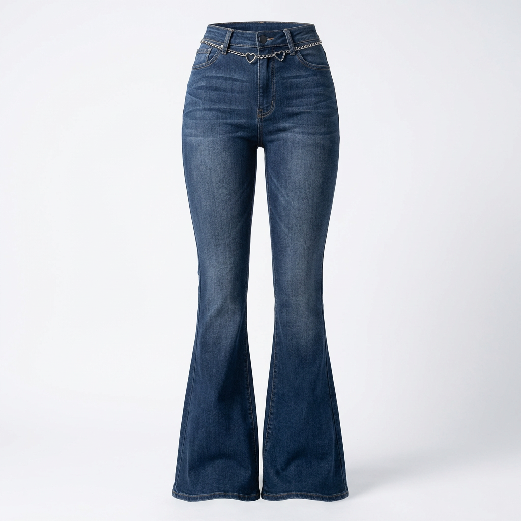 Isla | Women’s High Waist Jeans With Flared Leg Silhouette And Slim Fit | Retro