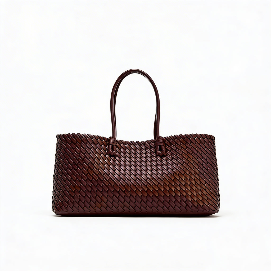 Isla | Women’s Tote Bag With Woven Texture And Long Handles | Elegant