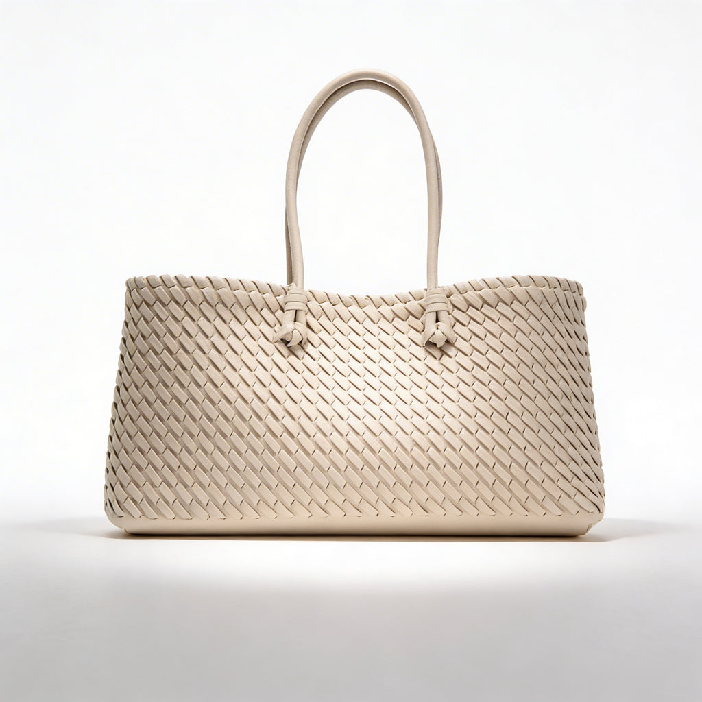 Isla | Women’s Tote Bag With Woven Texture And Long Handles | Elegant