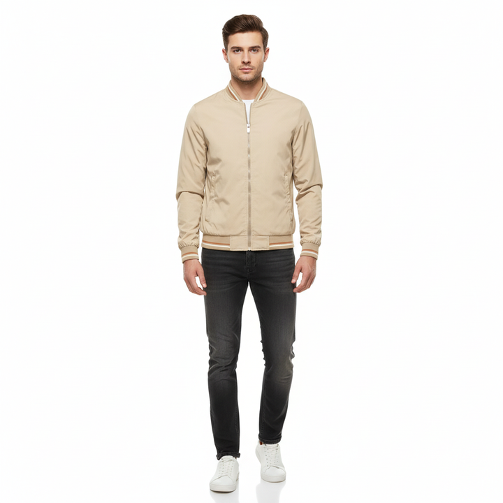 Jackson | Men's Bomber Jacket With Zip Closure And Ribbed Collar | Casual