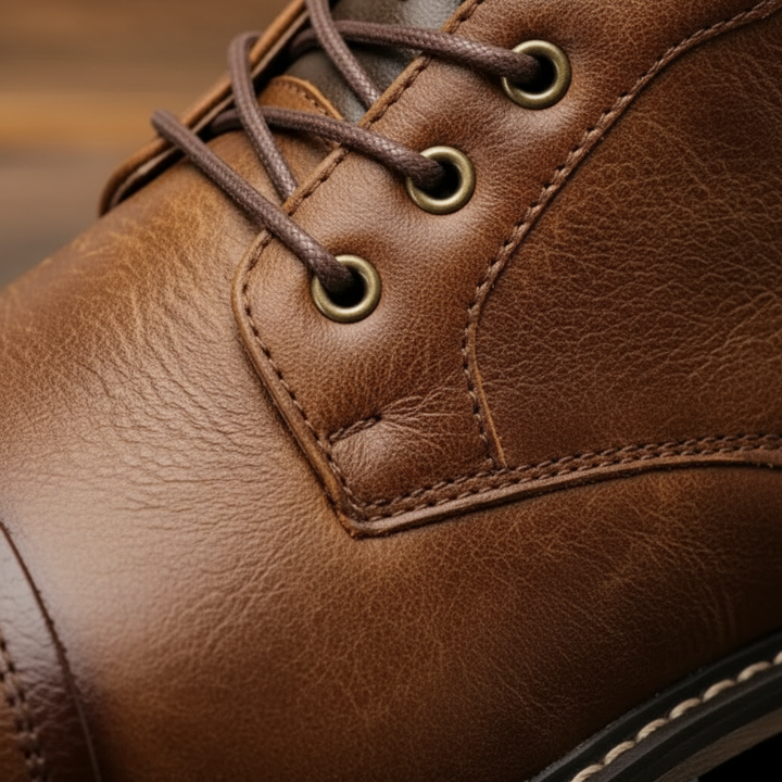 Jackson | Men's Lace-Up Boots With Ankle Height And Cap Toe Design | Vintage