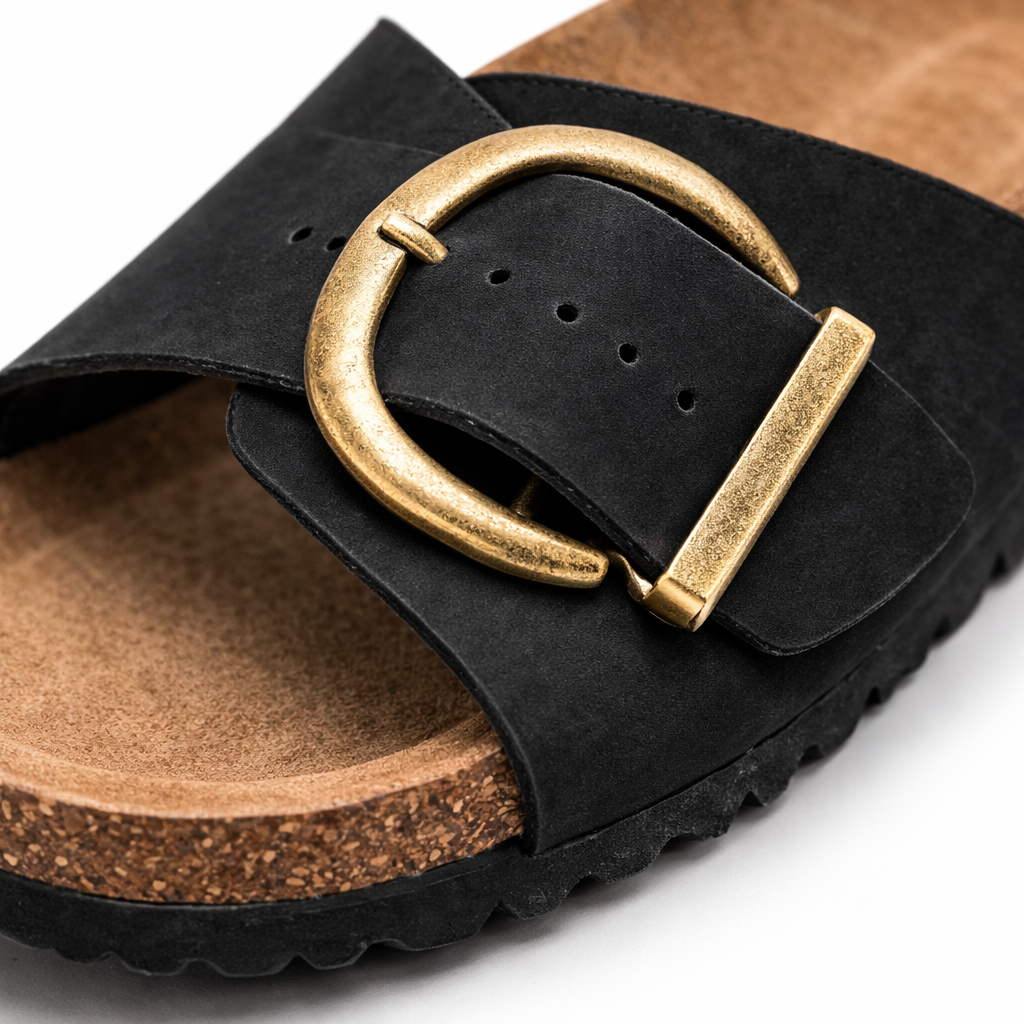 Judith | Women’s Slide Sandals With Double Buckle And Soft Footbed | Casual