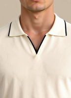 Kaelan | Men's Polo Shirt With Zip Collar And Short Sleeves | Smart Casual