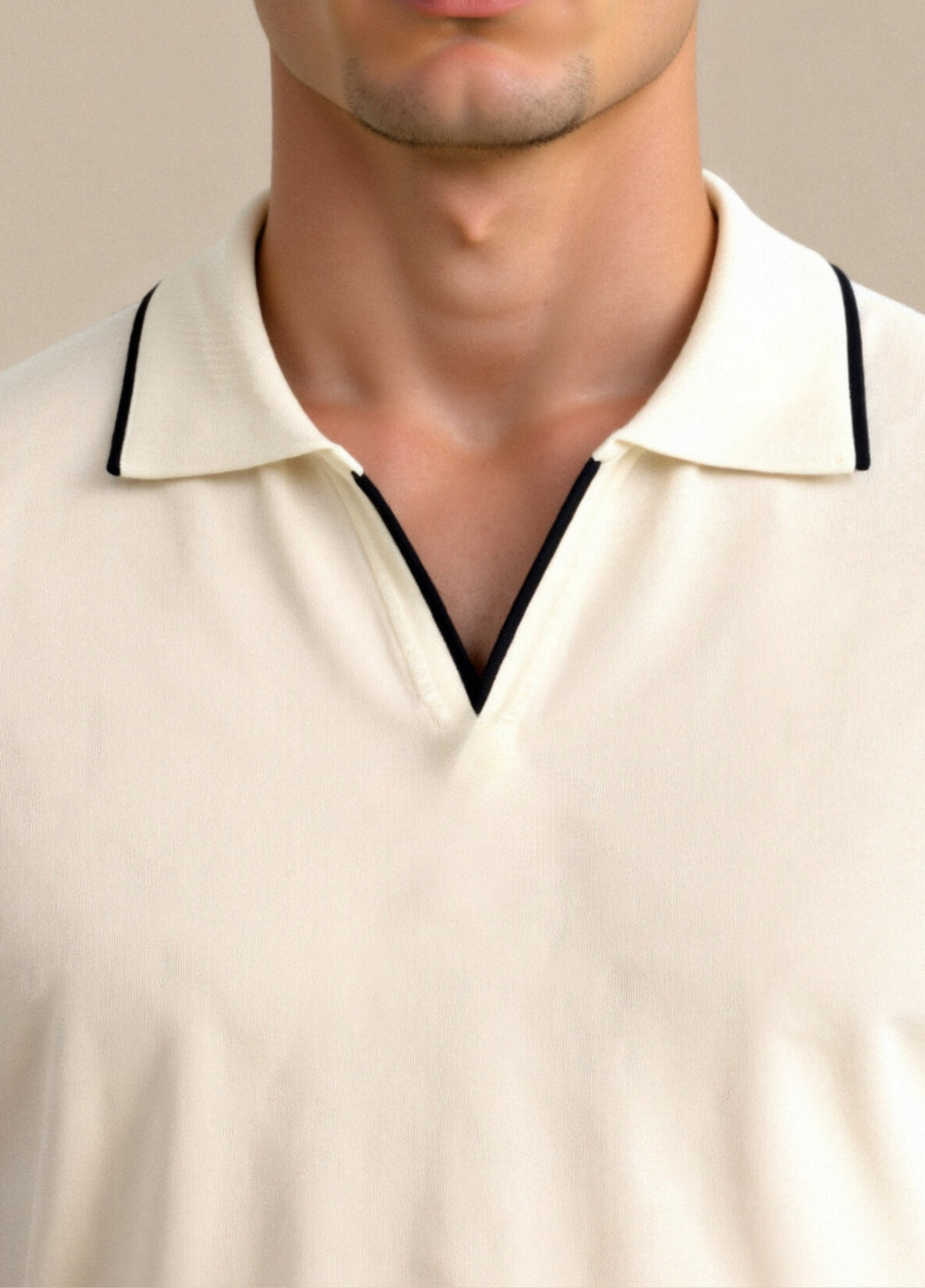 Kaelan | Men's Polo Shirt With Zip Collar And Short Sleeves | Smart Casual