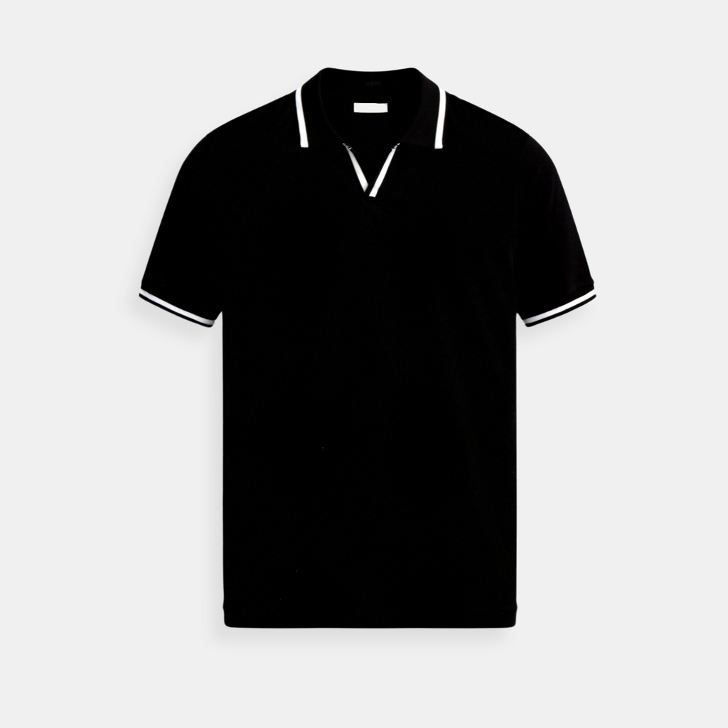 Kaelan | Men's Polo Shirt With Zip Collar And Short Sleeves | Smart Casual