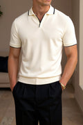 Kaelan | Men's Polo Shirt With Zip Collar And Short Sleeves | Smart Casual