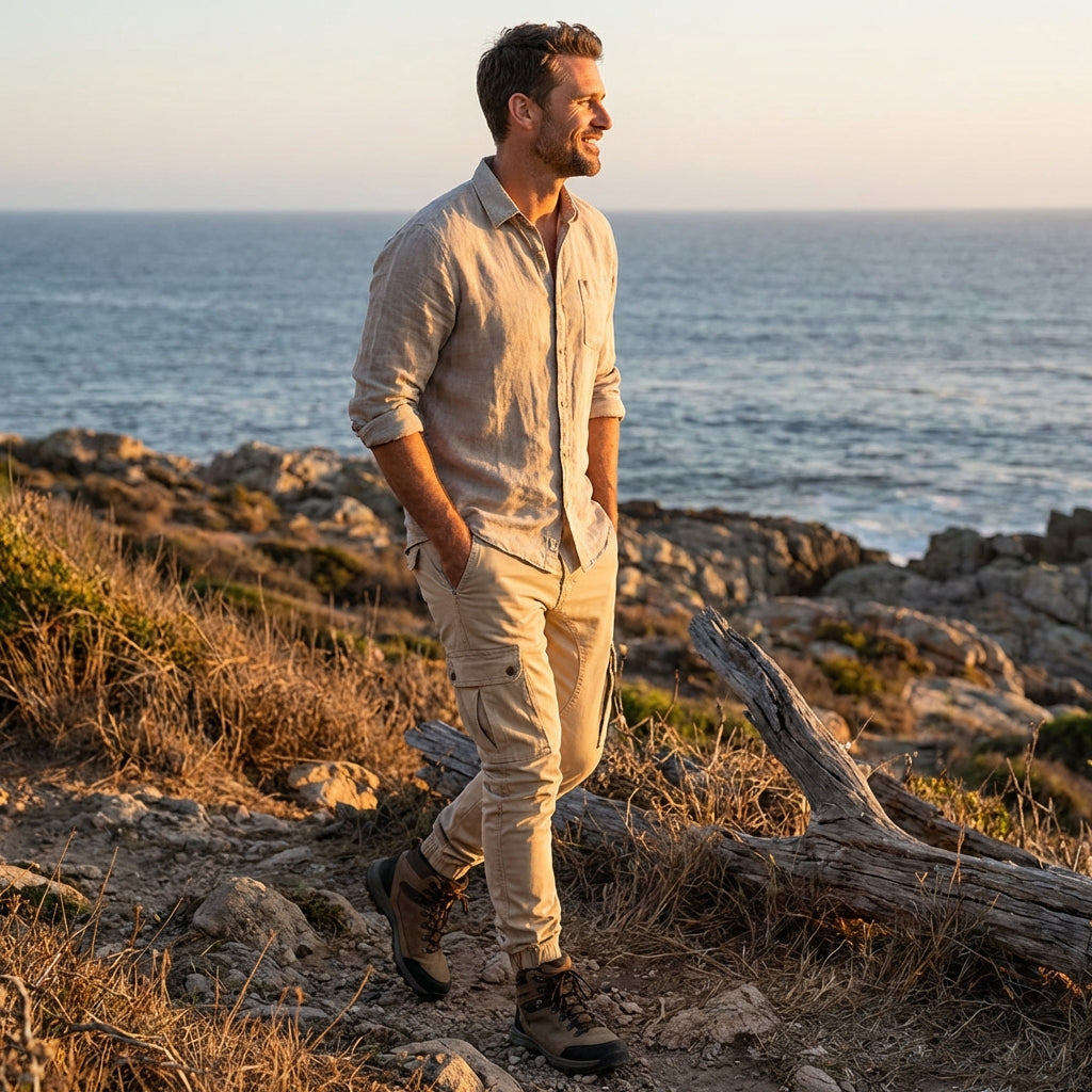 Leo | Men’s Cargo Trouser With Side Cargo Pockets And Elastic Cuff Hem | Street