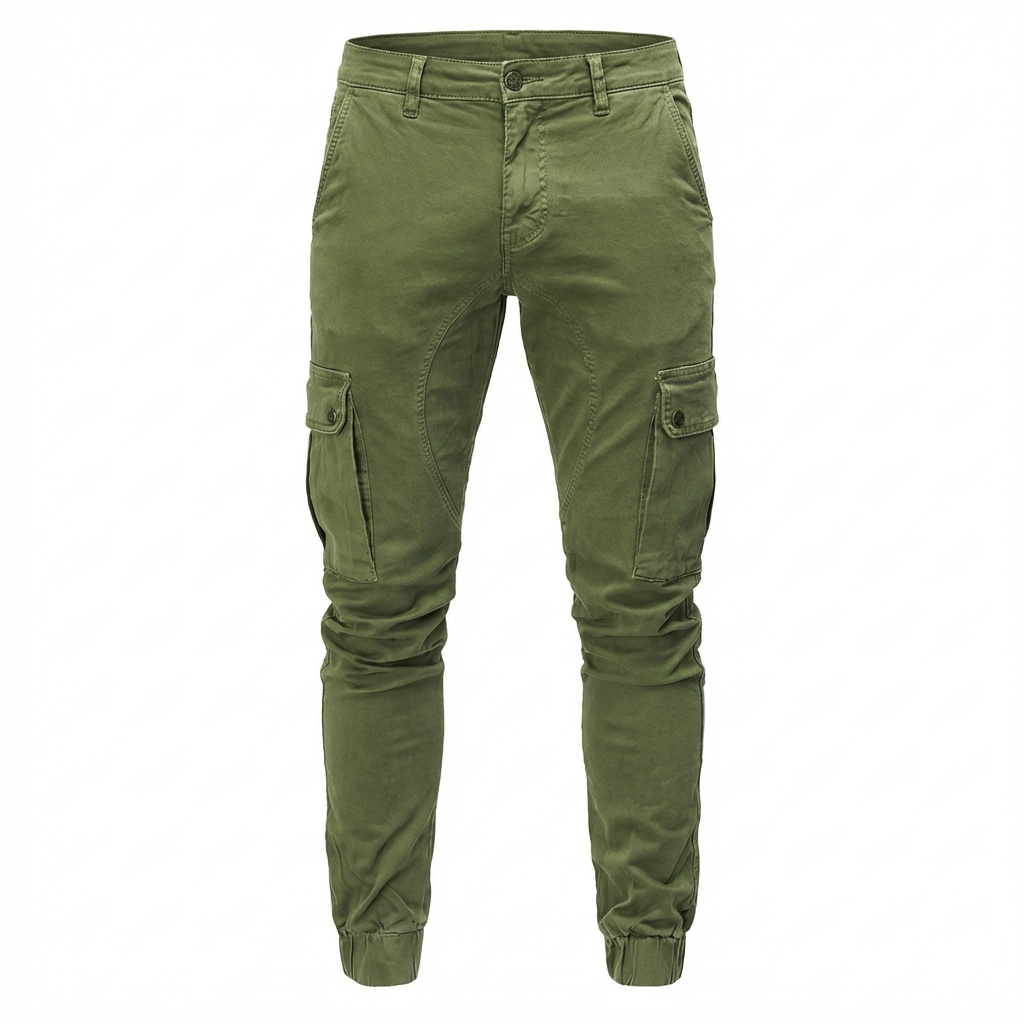 Leo | Men’s Cargo Trouser With Side Cargo Pockets And Elastic Cuff Hem | Street