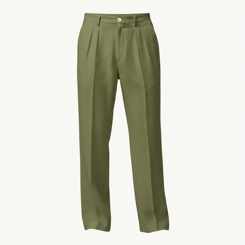 Leo | Men’s Linen Trouser With Pleated Front And Straight Leg Silhouette | Formal
