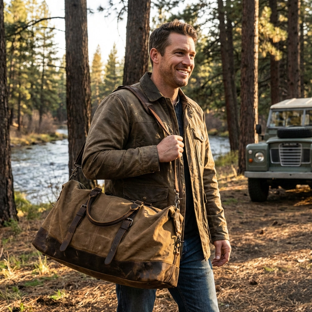 Leo | Unisex Duffel Bag With Zip Pocket And Buckle Straps | Travel