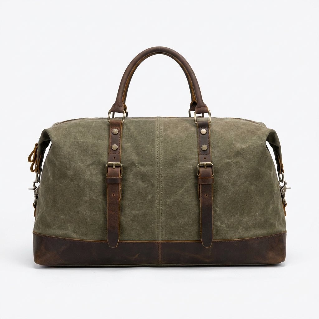 Leo | Unisex Duffel Bag With Zip Pocket And Buckle Straps | Travel
