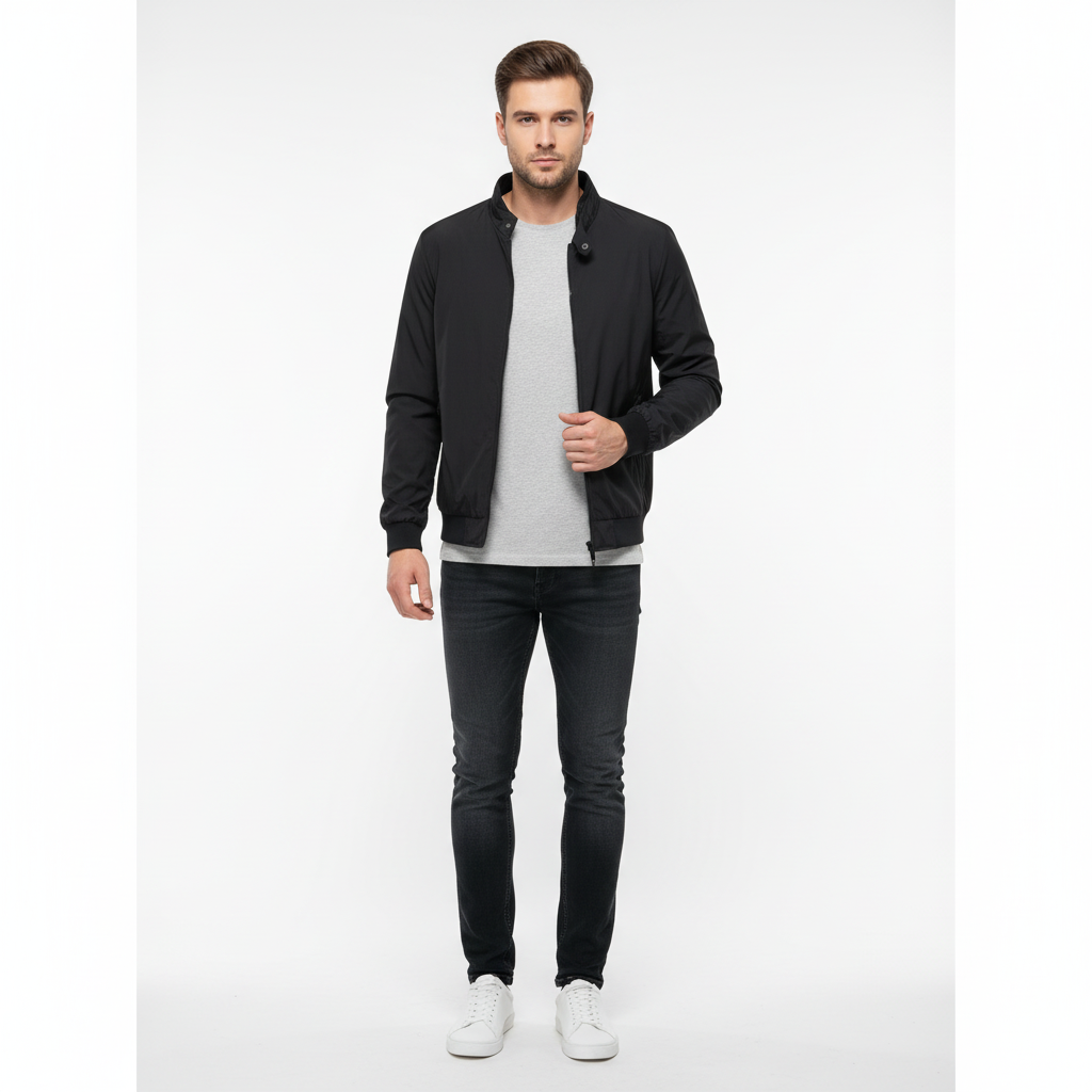 Liam | Men's Bomber Jacket With Zip Closure And High Neck | Casual