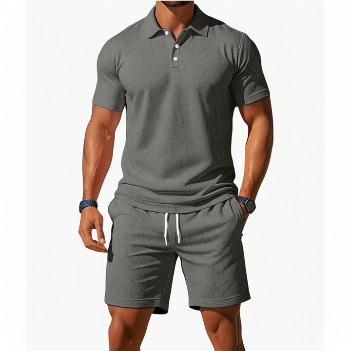 Liam | Men's Polo Shirt With Short Sleeves And Button Placket | Casual