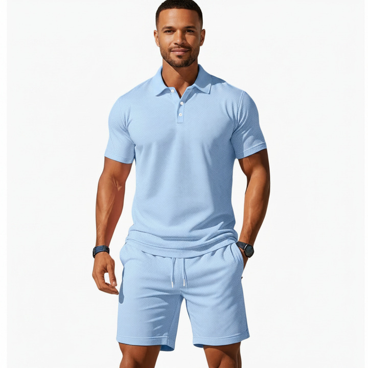 Liam | Men's Polo Shirt With Short Sleeves And Button Placket | Casual