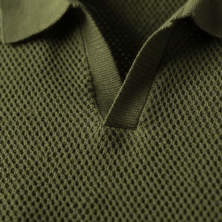 Liam | Men's Polo Shirt With Textured Knit And Short Sleeves | Casual