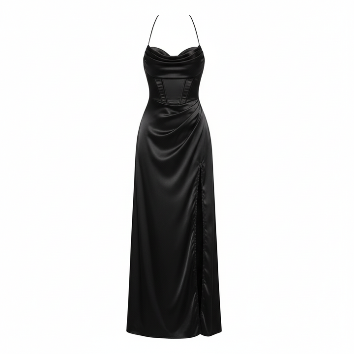 Lily | Women’s Cocktail Maxi Dress With Cowl Neckline And High Slit | Glamorous