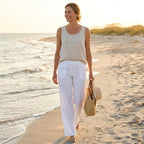 Lily | Women’s Linen Trousers With Wide Leg Silhouette And Drawstring Waist | Relaxed