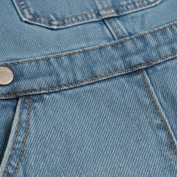 Liora | Women's Denim Jumpsuit With Belted Waist And Zip Closure