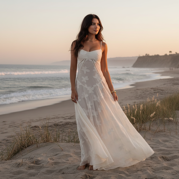 Liora | Women's Formal Maxi Dress With Wrap V Neck And Printed Design