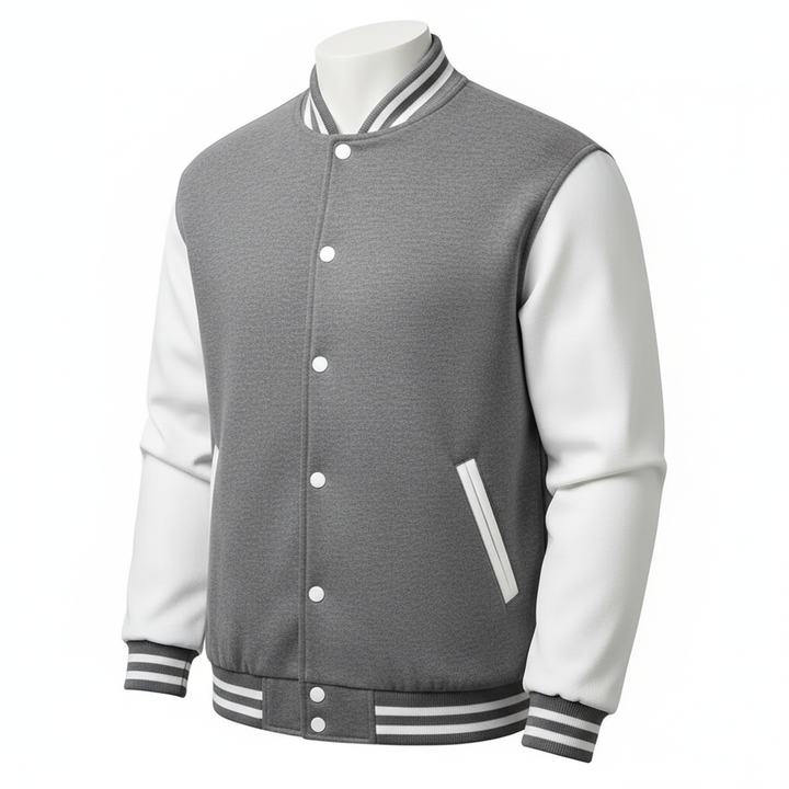 Lucas | Men's Bomber Jacket With Contrast Sleeves And Snap Buttons | Casual