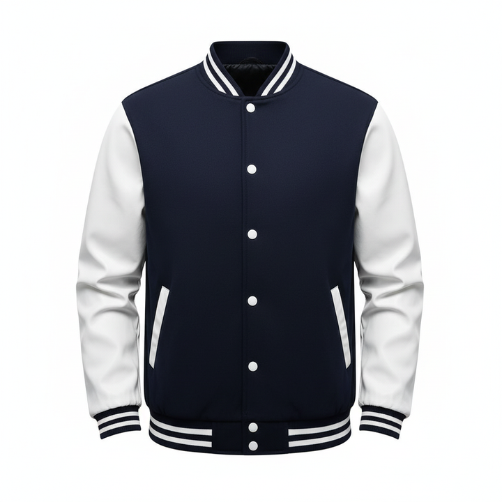 Lucas | Men's Bomber Jacket With Contrast Sleeves And Snap Buttons | Casual
