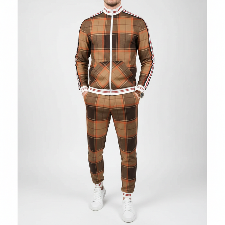 Lucas | Men's Tracksuit With Zip Jacket And Side Stripe Pants | Sporty
