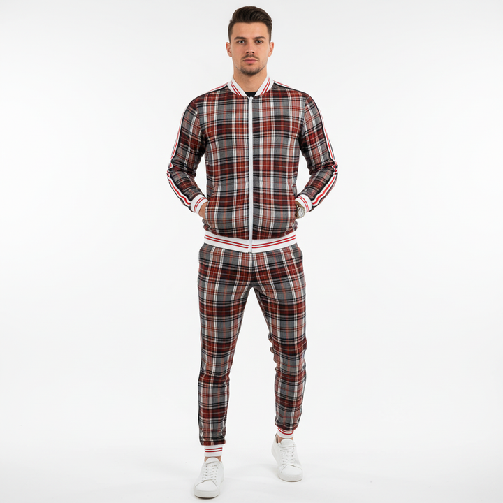 Lucas | Men's Tracksuit With Zip Jacket And Side Stripe Pants | Sporty