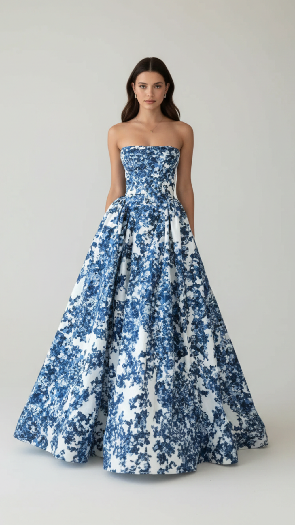 Madison | Women's Bodycon Dress With Strapless Neckline And Pleated Skirt