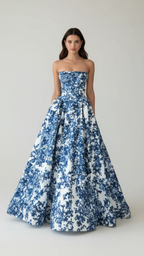 Madison | Women's Bodycon Dress With Strapless Neckline And Pleated Skirt