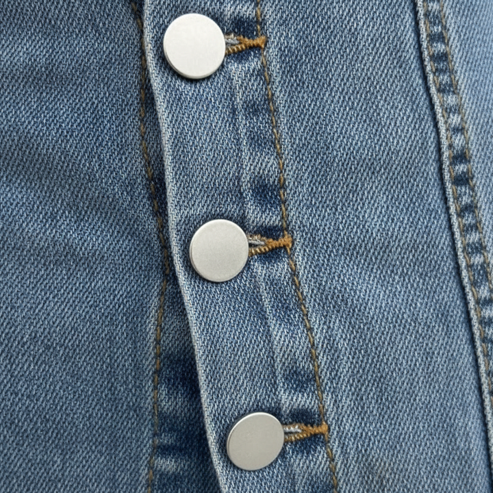 Madison | Women's Denim Skirt With Button Front And Side Slit | Casual